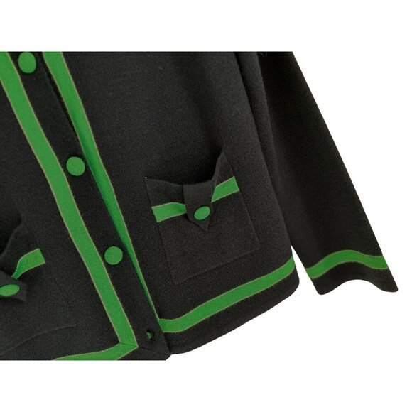 J.Crew Tipped Merino Wool Sweater-jacket Preppy Old Money Blue Green Size XSmall - Picture 5 of 9